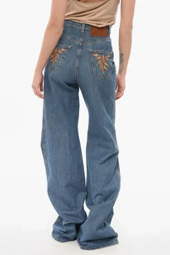 Jeans Super Wide Leg con Tasche Ricamate>Etro Sale
