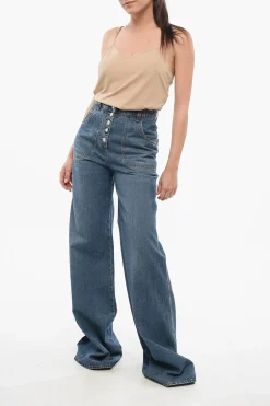 Jeans Super Wide Leg con Tasche Ricamate></noscript>Etro Sale