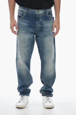Online Jeans Tapered Fit con Effetto Stonewashed 19cm Uomo Jeans