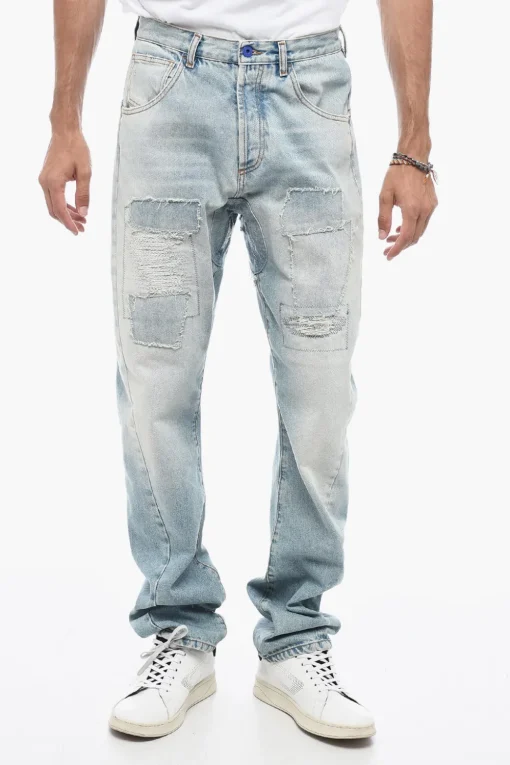 Best Jeans TWIST Effetto Vintage con Dettagli Patchwork 17cm Uomo Jeans