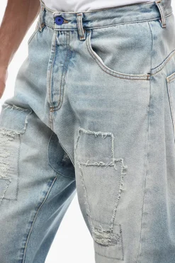 Best Jeans TWIST Effetto Vintage con Dettagli Patchwork 17cm Uomo Jeans