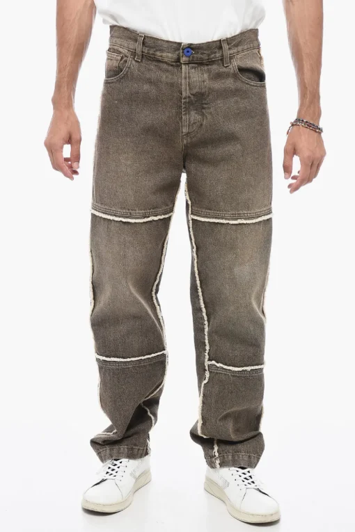 Jeans VINTAGE Straight Fit con Dettagli a Taglio Vivo 20cm>Marcelo Burlon Online