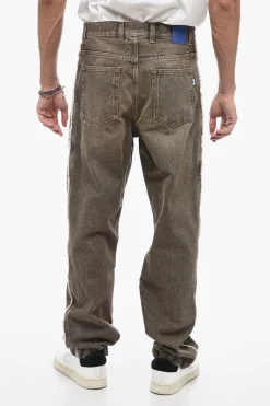 Jeans VINTAGE Straight Fit con Dettagli a Taglio Vivo 20cm>Marcelo Burlon Online