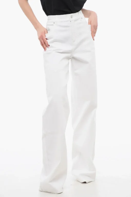 Jeans Wide Leg con Logo Metallico>Alexander McQueen Clearance