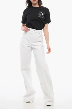 Jeans Wide Leg con Logo Metallico></noscript>Alexander McQueen Clearance