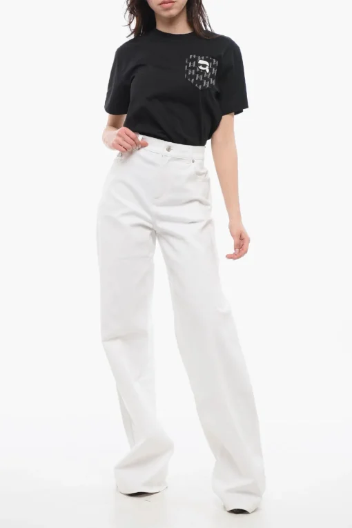 Jeans Wide Leg con Logo Metallico>Alexander McQueen Clearance