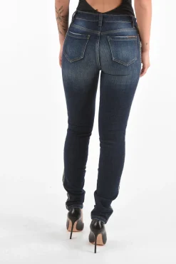 Jeggings CRYSTAL STRIPE in Denim Distressed>Philipp Plein Online