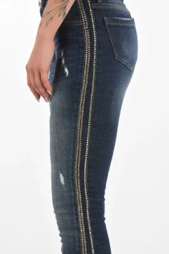 Jeggings CRYSTAL STRIPE in Denim Distressed></noscript>Philipp Plein Online
