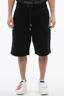 Sale Jogger Shorts Ricamati BANDANA In Cotone Garzato Uomo Pantaloni