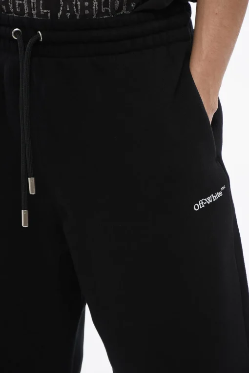 Sale Jogger Shorts Ricamati BANDANA In Cotone Garzato Uomo Pantaloni