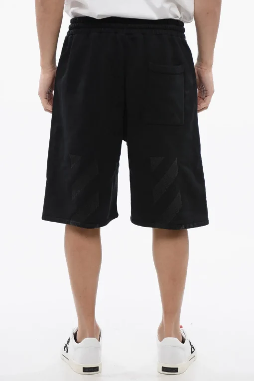 Jogger Shorts Ricamati Skate-Fit In Cotone Garzato>Off-White Discount