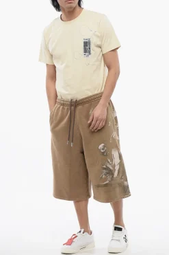 Jogger Shorts Stampati S.MATTHEW In Cotone Garzato></noscript>Off-White Fashion