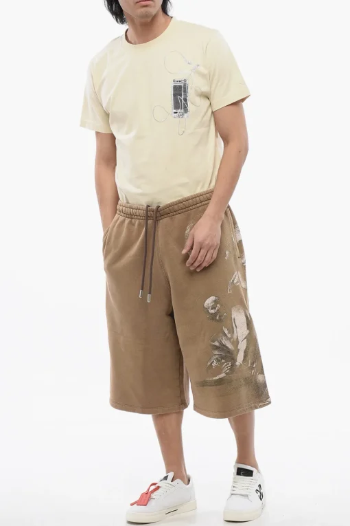 Jogger Shorts Stampati S.MATTHEW In Cotone Garzato>Off-White Fashion
