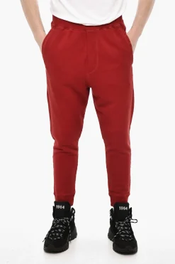 Fashion Joggers a Tinta Unita Con Stampa Sul Retro Uomo Pantaloni