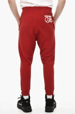 Fashion Joggers a Tinta Unita Con Stampa Sul Retro Uomo Pantaloni