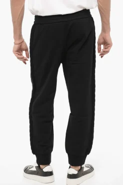 Online Joggers a Tinta Unita con Bande Laterali in Lana Uomo Pantaloni