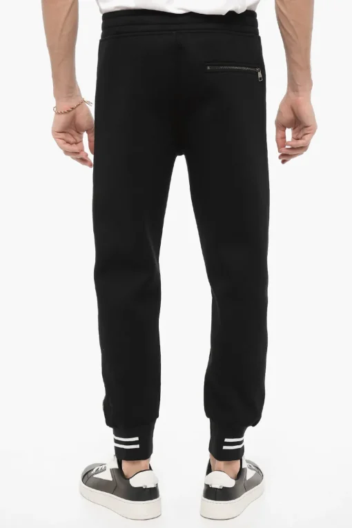 Joggers Biker Skinny Fit in Neoprene con Bande Laterali a Contrasto>Neil Barrett Sale