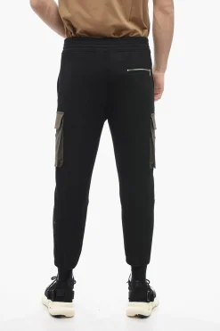 Online Joggers Cargo in Cotone Garzato con Tasche a Contrasto Uomo Pantaloni