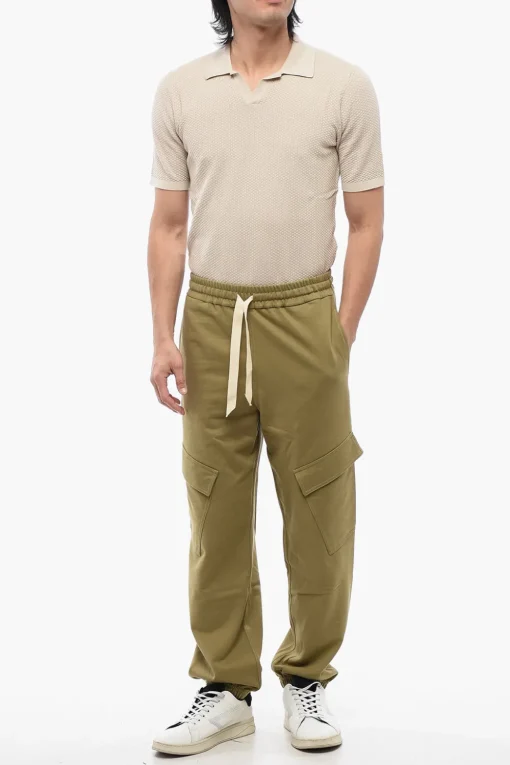Joggers Cargo in Cotone Garzato con Elastico alla Caviglia>Jil Sander Hot