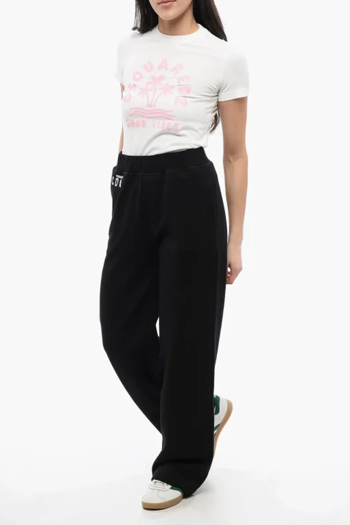 Fashion Joggers ICON MINI Straight Fit in Cotone Felpato Donna Pantaloni