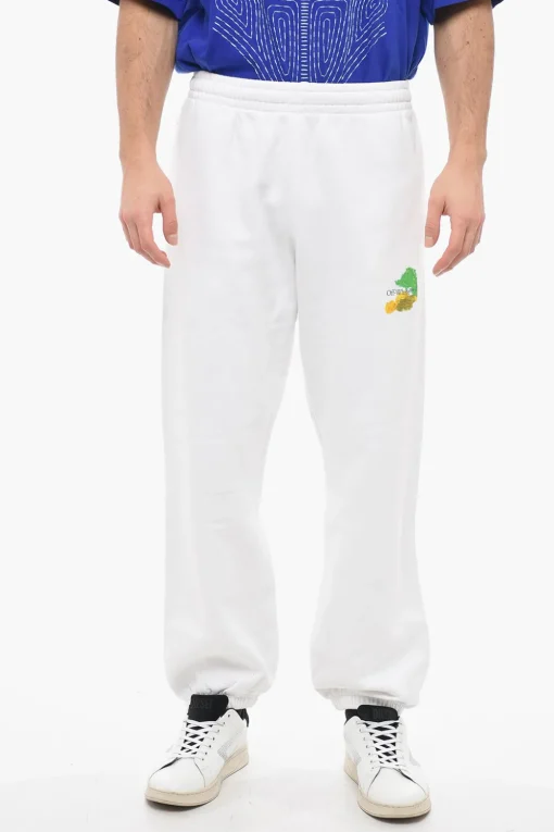 Fashion Joggers in Cotone BRUSH ARROW con Stampa Grafica Uomo Pantaloni