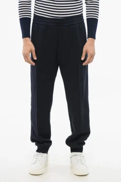 New Joggers in Cotone con Pince Frontale e Logo Ricamato Uomo Pantaloni