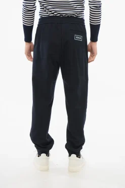 New Joggers in Cotone con Pince Frontale e Logo Ricamato Uomo Pantaloni