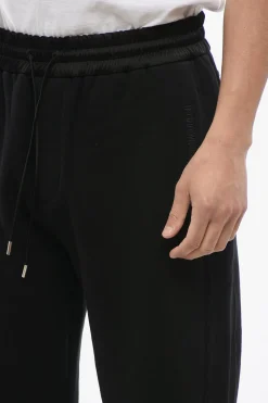 Discount Joggers in Cotone Felpato con Dettaglio in Nylon e Polsini Uomo Pantaloni