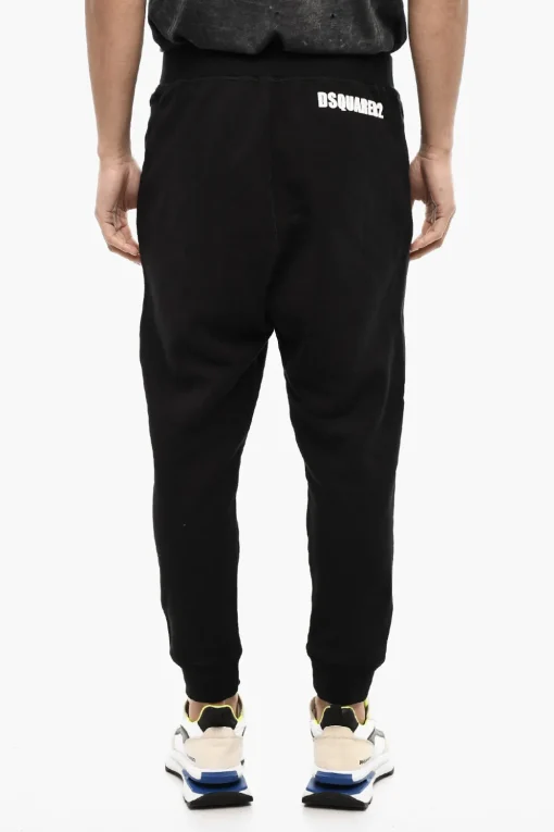 Hot Joggers in Cotone Felpato Con 2 Tasche Uomo Pantaloni