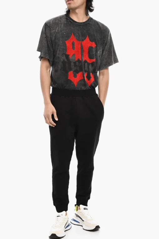 Hot Joggers in Cotone Felpato Con 2 Tasche Uomo Pantaloni