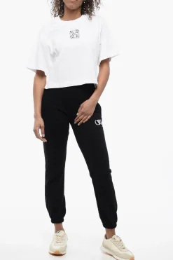 Joggers in Cotone Garzato a Vita Alta con Monogram a Contrasto></noscript>Off-White Fashion