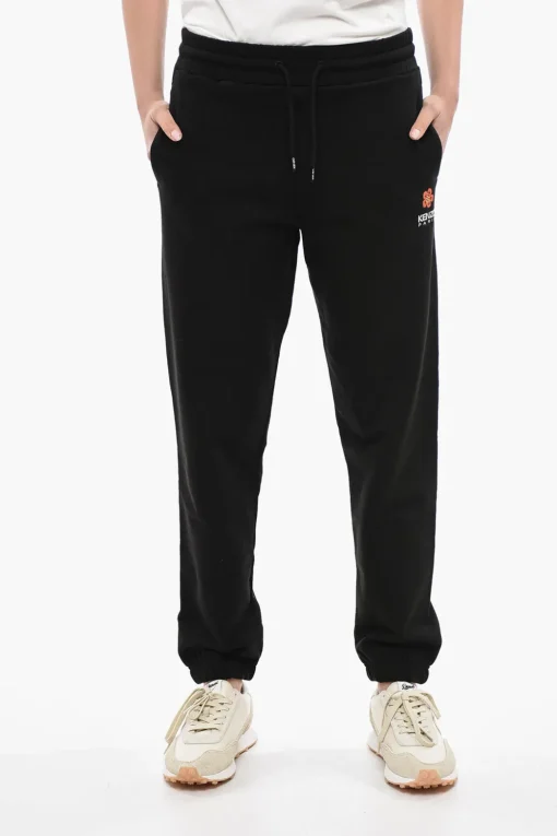 Sale Joggers in Cotone Garzato CREST LOGO con Polsini Donna Pantaloni