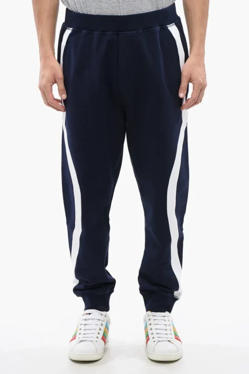 Joggers In Cotone Garzato Relax Fit Con Bande A Contrasto>Dsquared2 Sale
