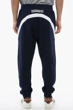 Joggers In Cotone Garzato Relax Fit Con Bande A Contrasto>Dsquared2 Sale