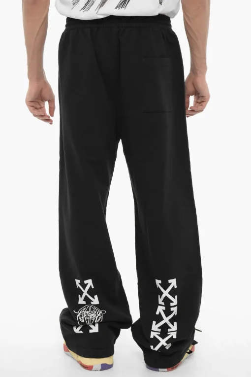 Online Joggers in Cotone Garzato con Elastico in Vita Uomo Pantaloni