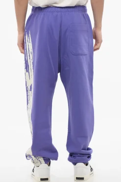 Online Joggers in Cotone Garzato con Logo in Applicazione Uomo Pantaloni