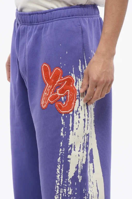Online Joggers in Cotone Garzato con Logo in Applicazione Uomo Pantaloni
