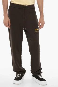 Joggers in Cotone Garzato con Logo a Contrasto>Ambush New