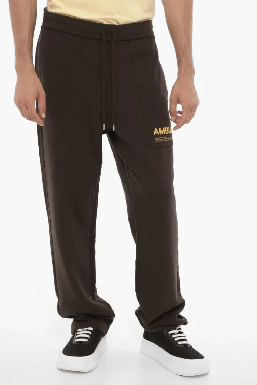 Joggers in Cotone Garzato con Logo a Contrasto>Ambush New