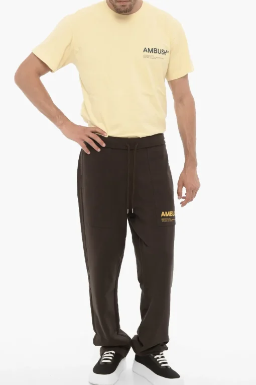 Joggers in Cotone Garzato con Logo a Contrasto>Ambush New