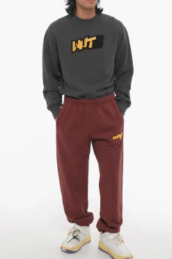 Joggers in Cotone Garzato con Elastico in Vita></noscript>Off-White Outlet