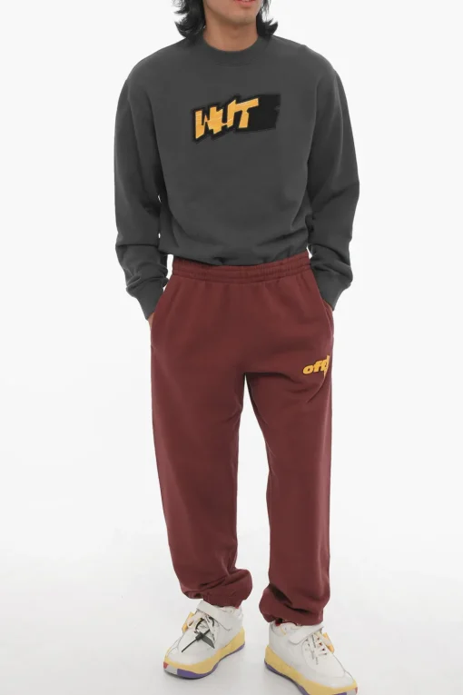 Joggers in Cotone Garzato con Elastico in Vita>Off-White Outlet