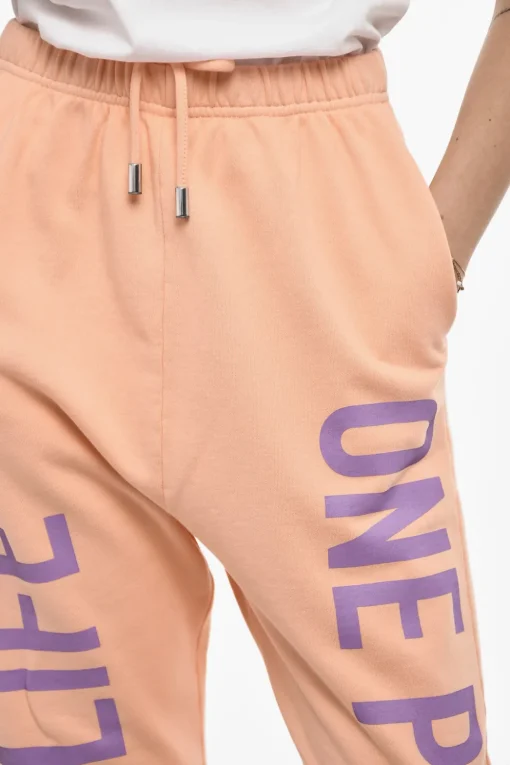 Best Joggers in Cotone Leggero 2 Tasche con Stampa Laterale Donna Pantaloni