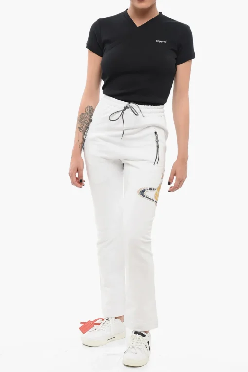 New Joggers in Cotone TIME MACHINE con Tasche a Zip Donna Pantaloni