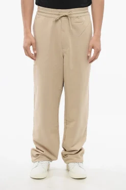 Fashion Joggers in Misto Cotone con Coulisse sul Fondo Uomo Pantaloni