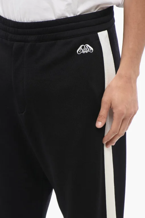 Joggers in Misto Cotone con Bande Laterali>Alexander McQueen New