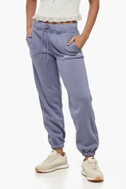 Sale Joggers in Misto Cotone Felpato con Polsini Donna Pantaloni