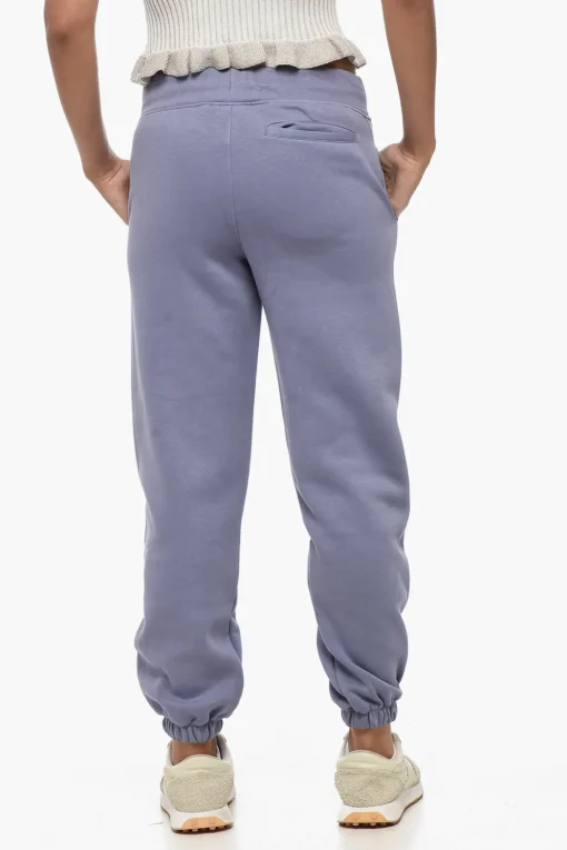 Sale Joggers in Misto Cotone Felpato con Polsini Donna Pantaloni