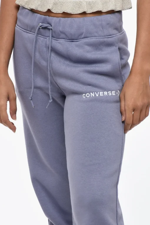 Sale Joggers in Misto Cotone Felpato con Polsini Donna Pantaloni