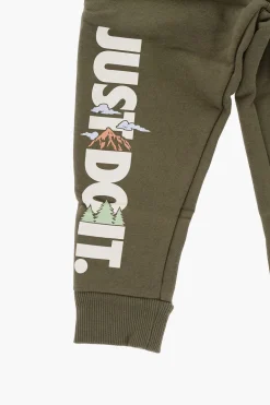 Clearance Joggers in Misto Cotone Felpato con Logo Stampato Bambino Abbigliamento